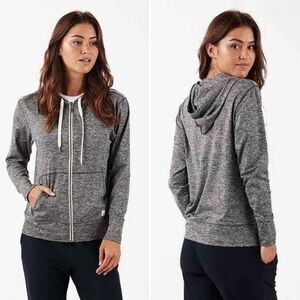 Vuori DreamKnit Halo Zip Hoodie in Charcoal Heather Size XS